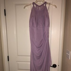 David's Bridal Ballet Mesh Long with Illusion Neck